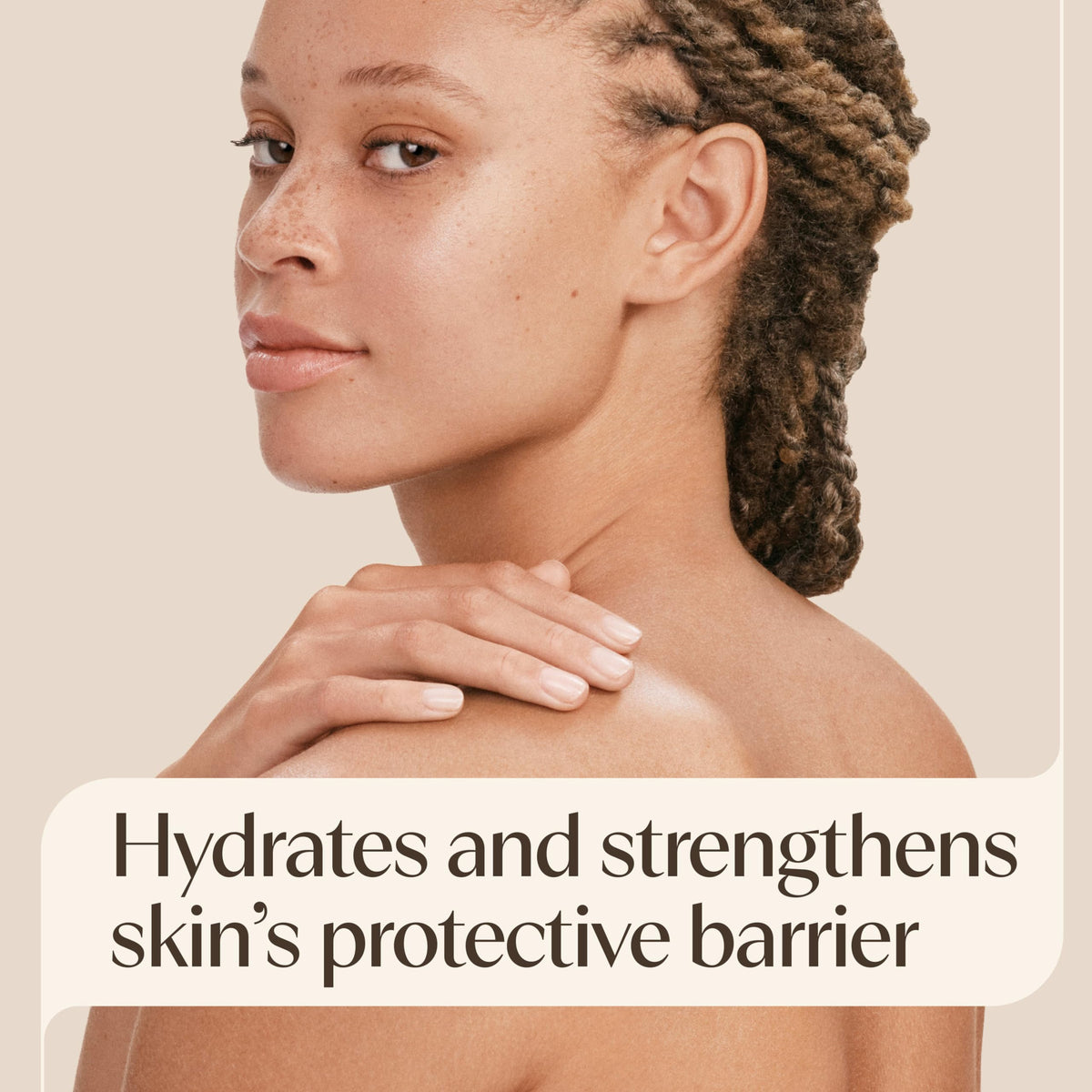 Aveeno lotion being applied to arm for immediate hydration benefit