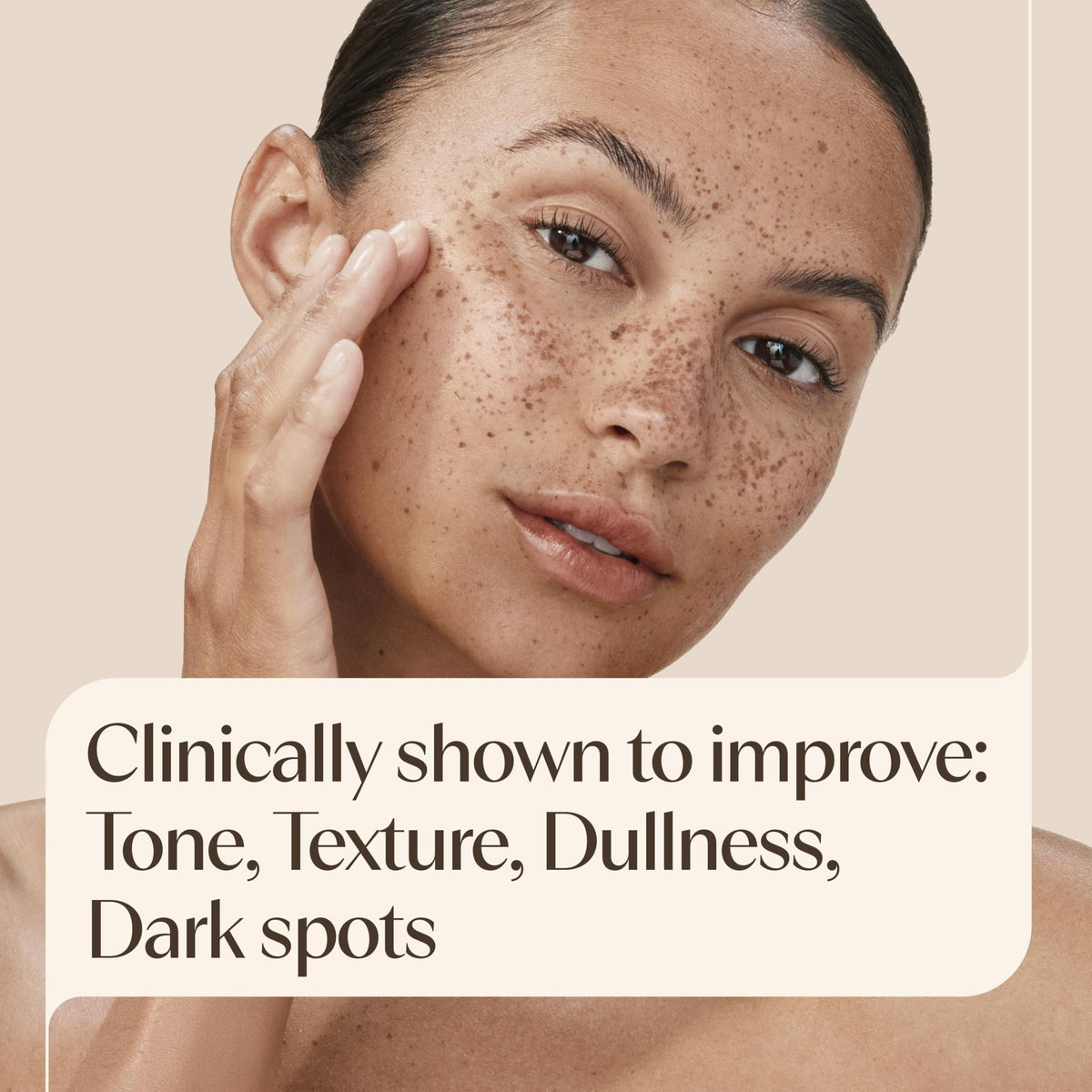 Aveeno swatch on skin demonstrating even coverage and smoother texture benefit
