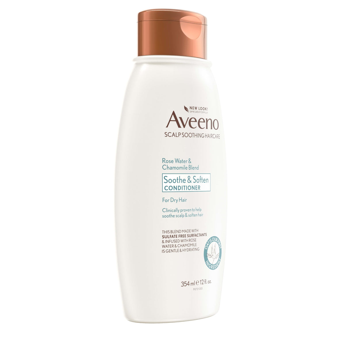 Aveeno back label with ingredient list, showing transparency and safe formulation