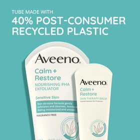 Aveeno balm being scooped by finger to show easy application and hydration