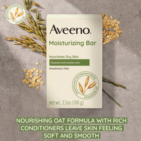 Aveeno close-up of bar texture highlighting moisturizing conditioners