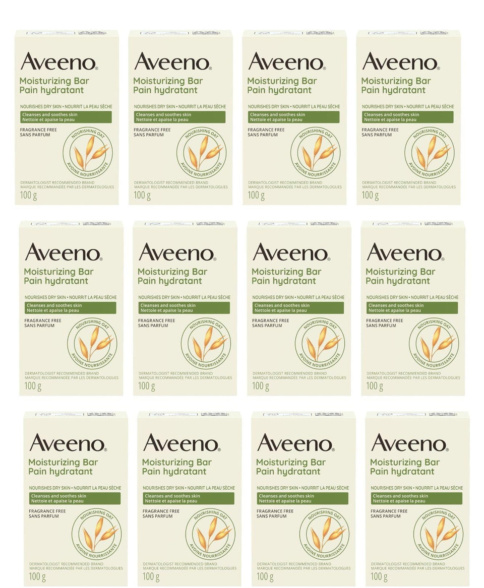 AVEENO moisturizing bar front packaging showing label and size benefit