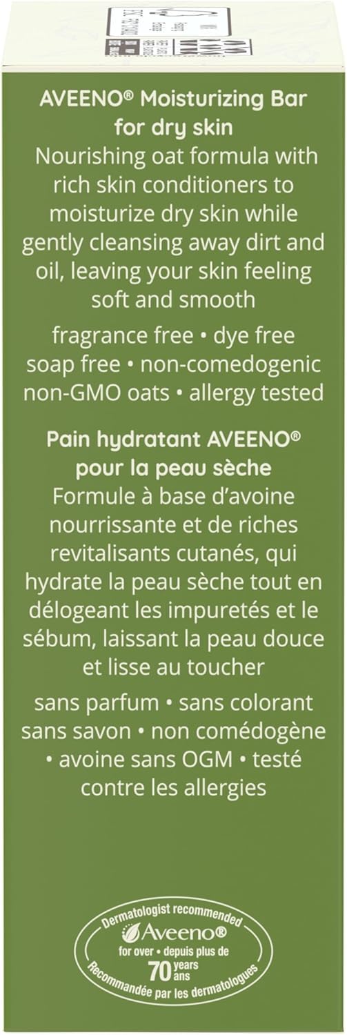 Aveeno bar in hand showing size and easy daily use