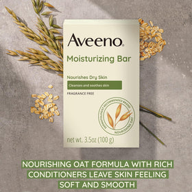 AVEENO bar lather closeup with foam demonstrating effective cleansing benefit