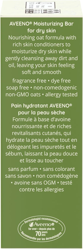 AVEENO bar resting on washcloth showing gentle care and skin comfort benefit