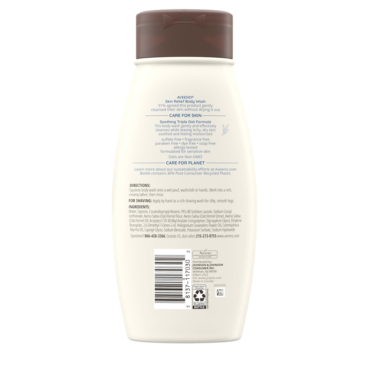 Aveeno displayed in bathroom setting conveying daily routine comfort