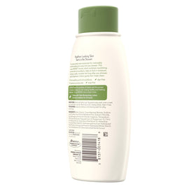 Aveeno bottle in shower setting showing in-use convenience and hydration
