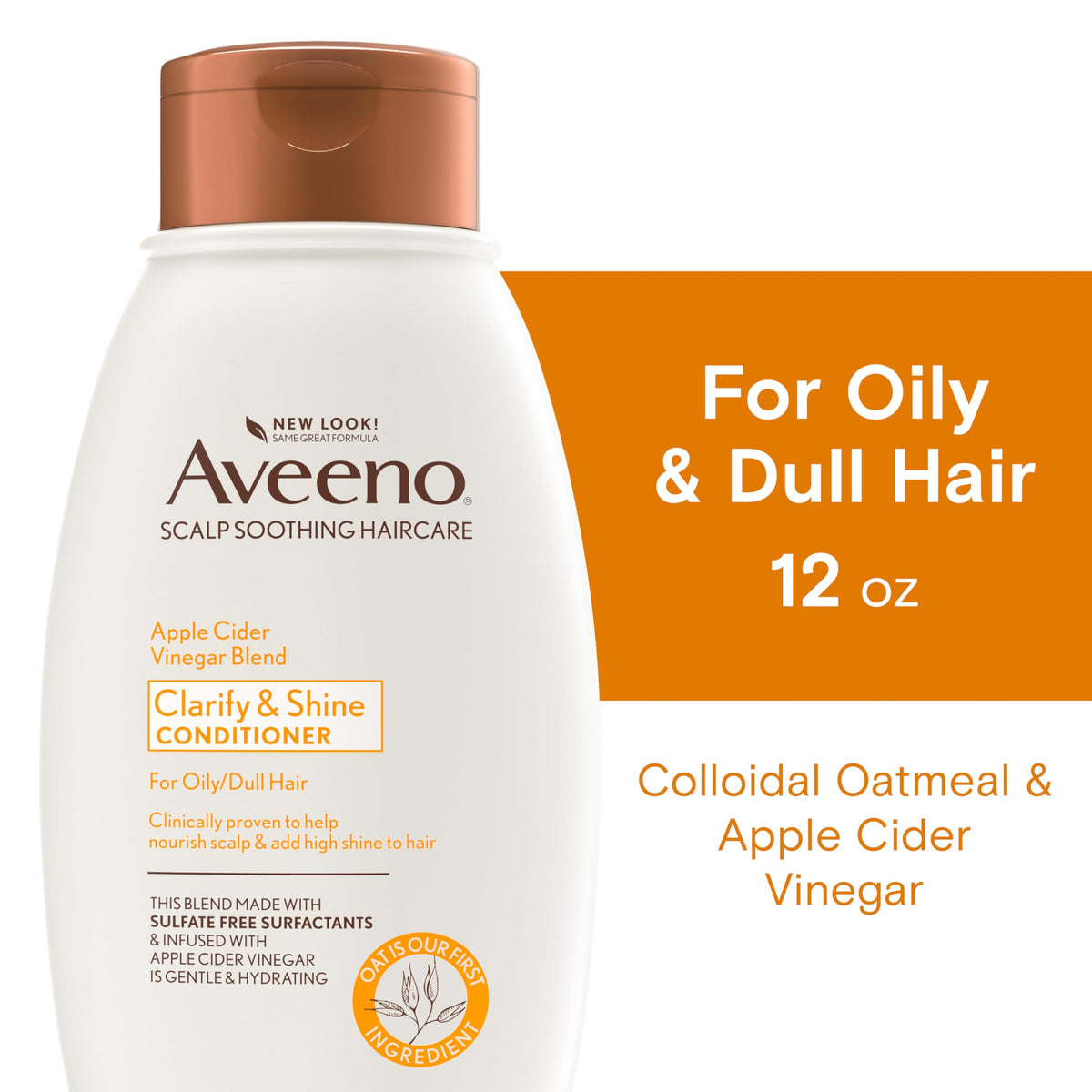 Aveeno label and cap close-up highlighting ingredient information