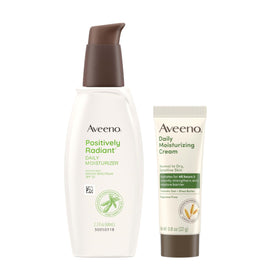 Aveeno bundle front packaging showing both products and benefits