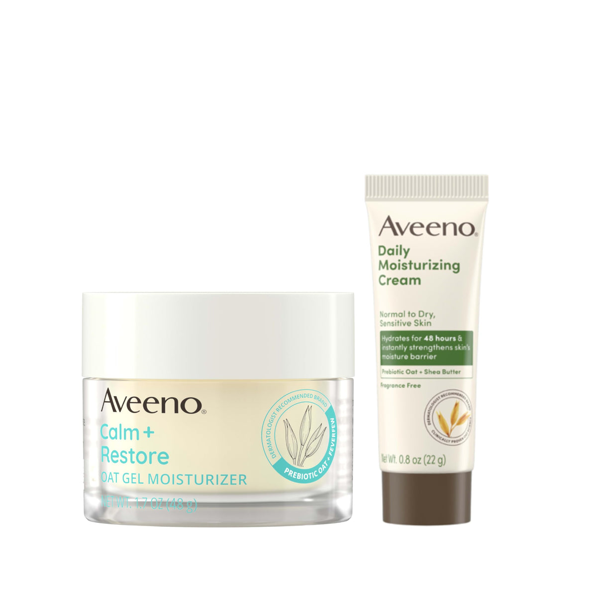 Aveeno Calm + Restore oat gel front label showing product and benefit