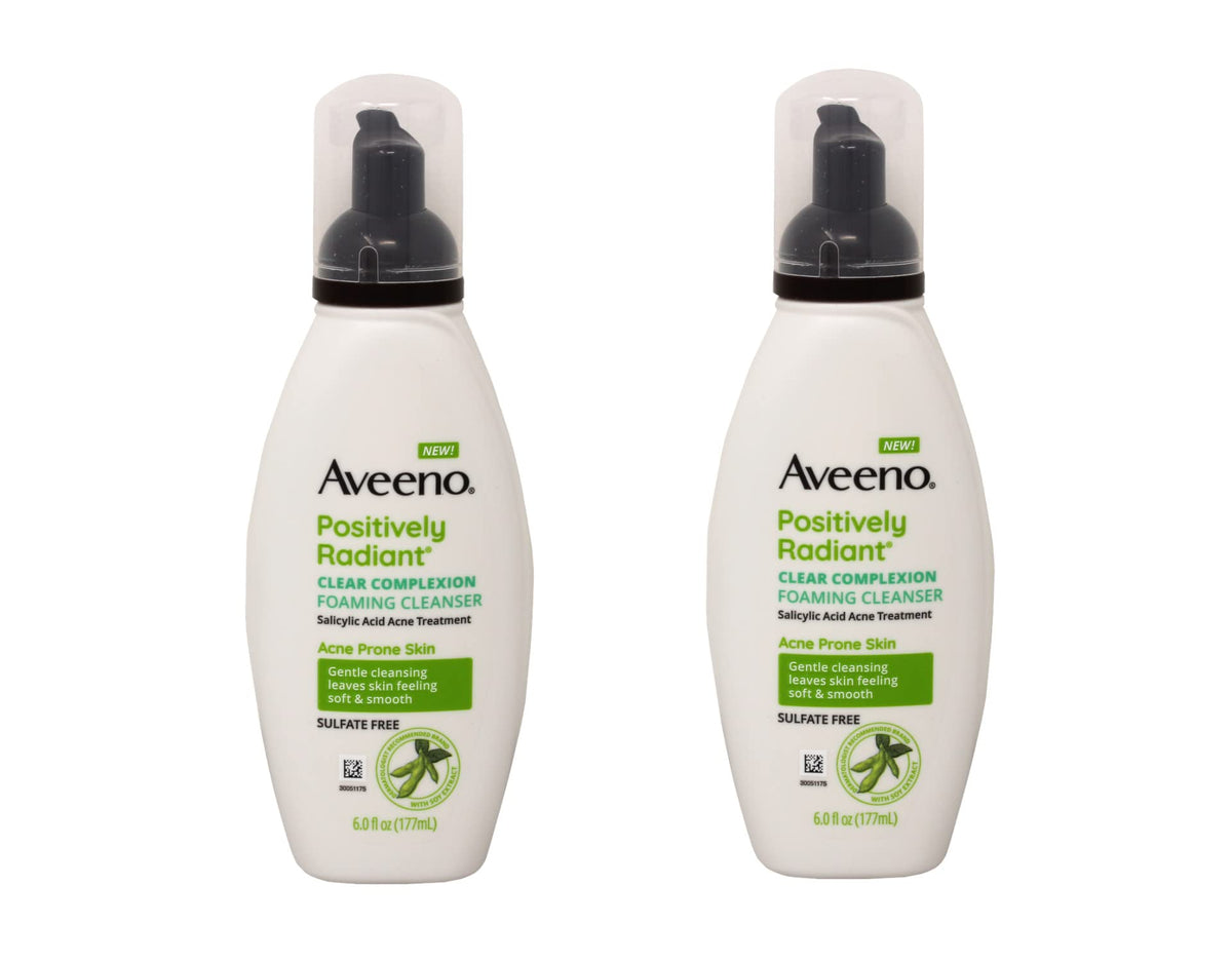 Aveeno front packaging showing bottle and pack benefits