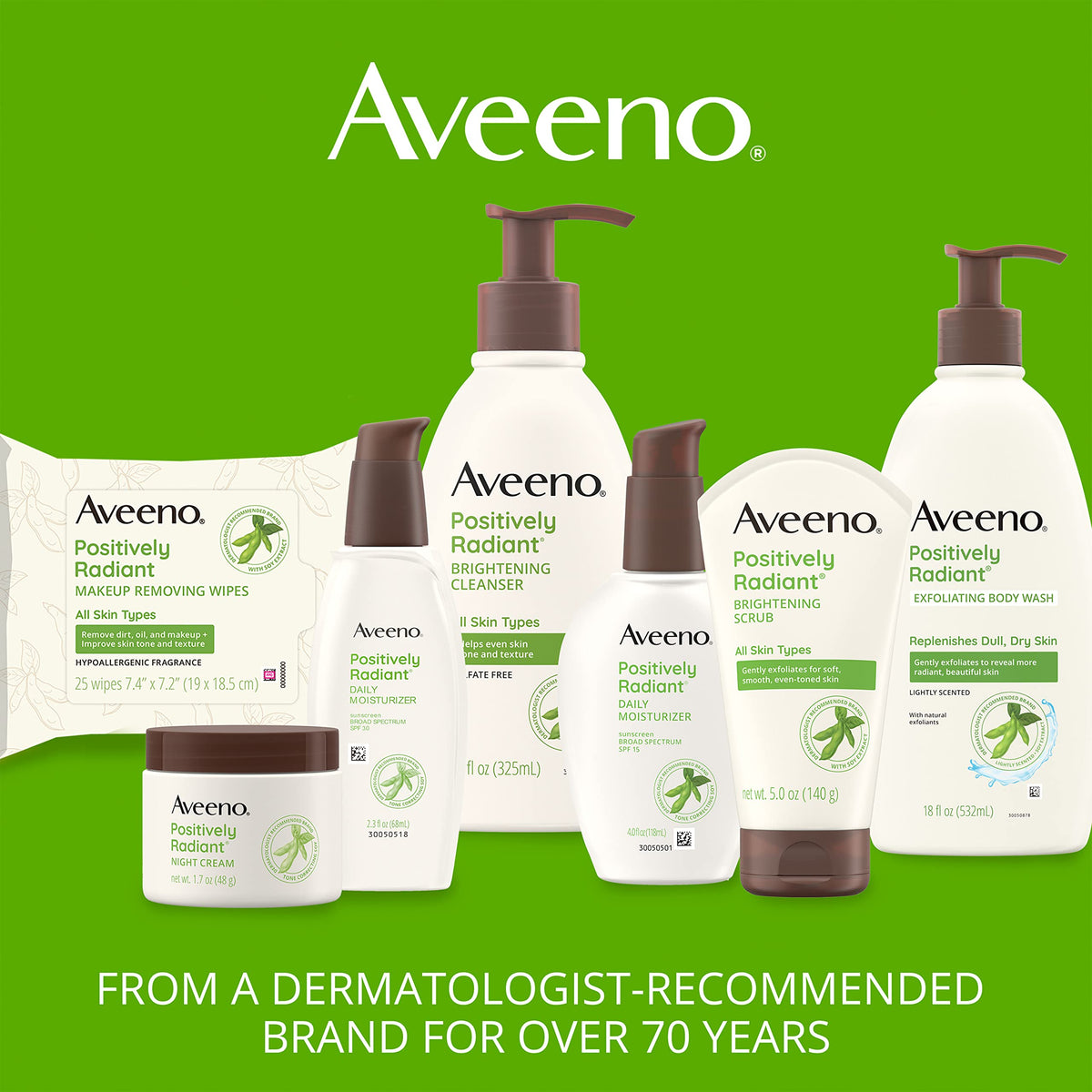 Aveeno on bathroom counter demonstrating daily skincare routine use