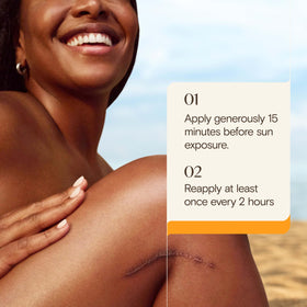 Aveeno clear finish closeup showing smooth skin and makeup-friendly base