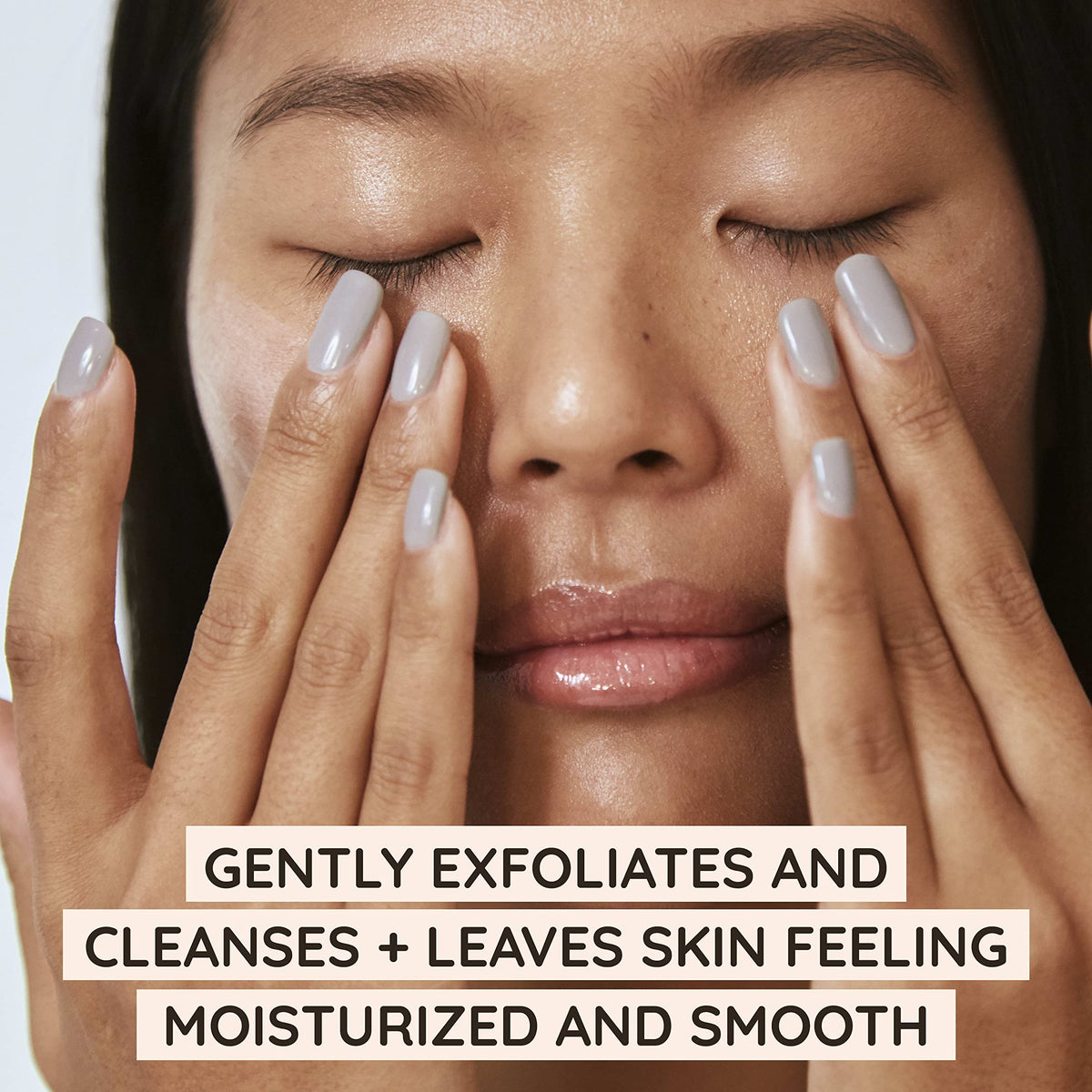 Aveeno close-up of silky exfoliant texture demonstrating gentle hydration