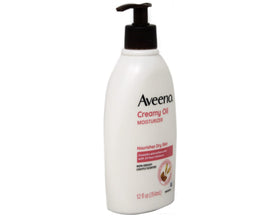 Aveeno texture close-up of creamy oil on skin, showing quick-absorbing finish