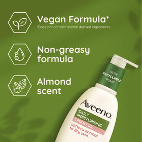 Aveeno cream applied on arm demonstrating fast-absorbing hydration