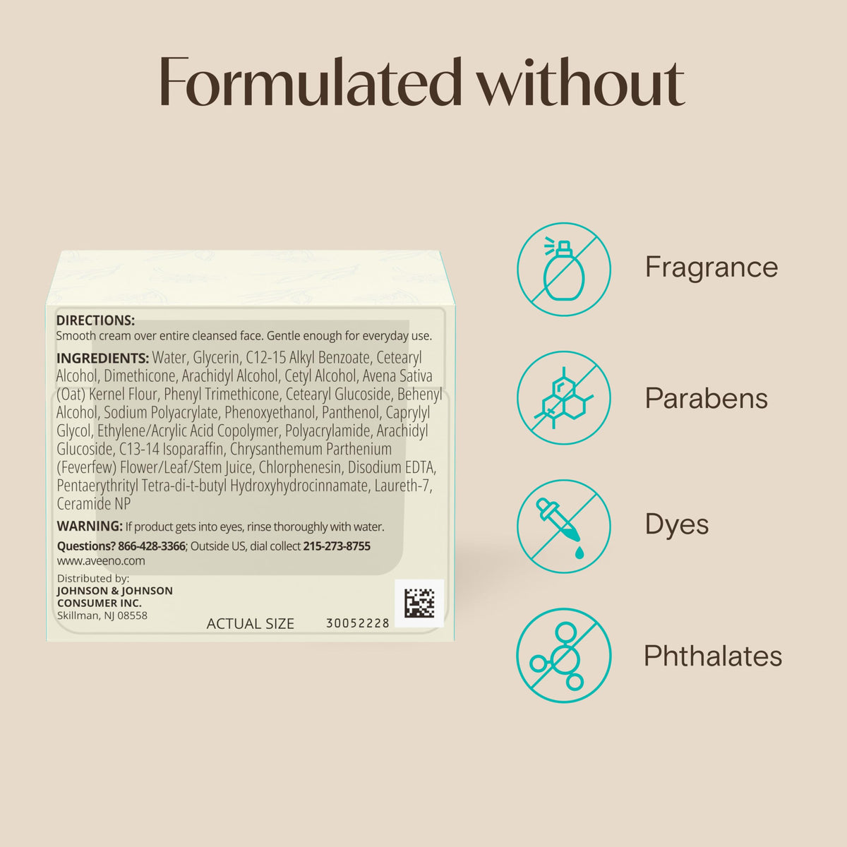 Aveeno moisturizing cream under makeup illustrating smooth layering