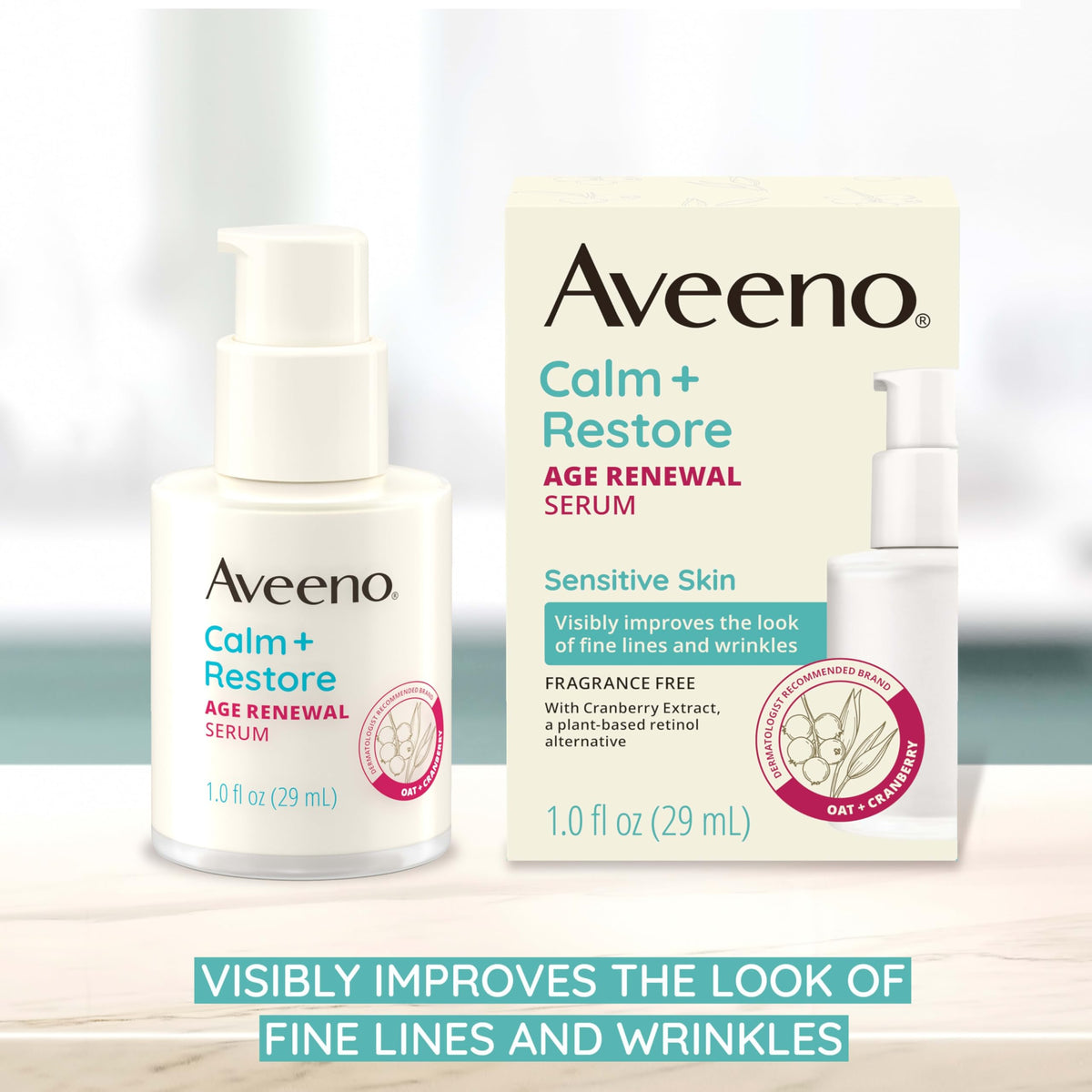 Aveeno dropper dispensing serum texture for smooth application
