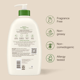 Aveeno applying lotion to elbow showing targeted dry area relief benefit