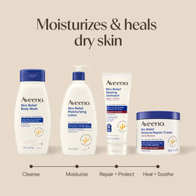 Aveeno cream applied to elbow showing targeted relief for very dry areas