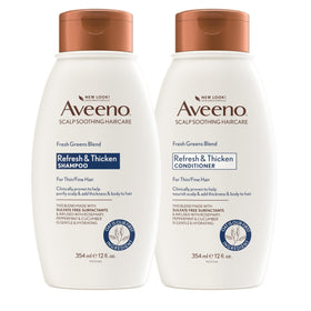 Aveeno front packaging showing Fresh Greens duo and clear product benefit