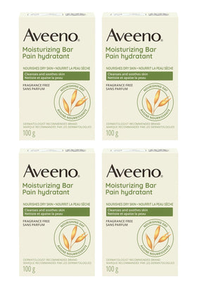 Aveeno front packaging showing gentle moisturizing bar and benefits