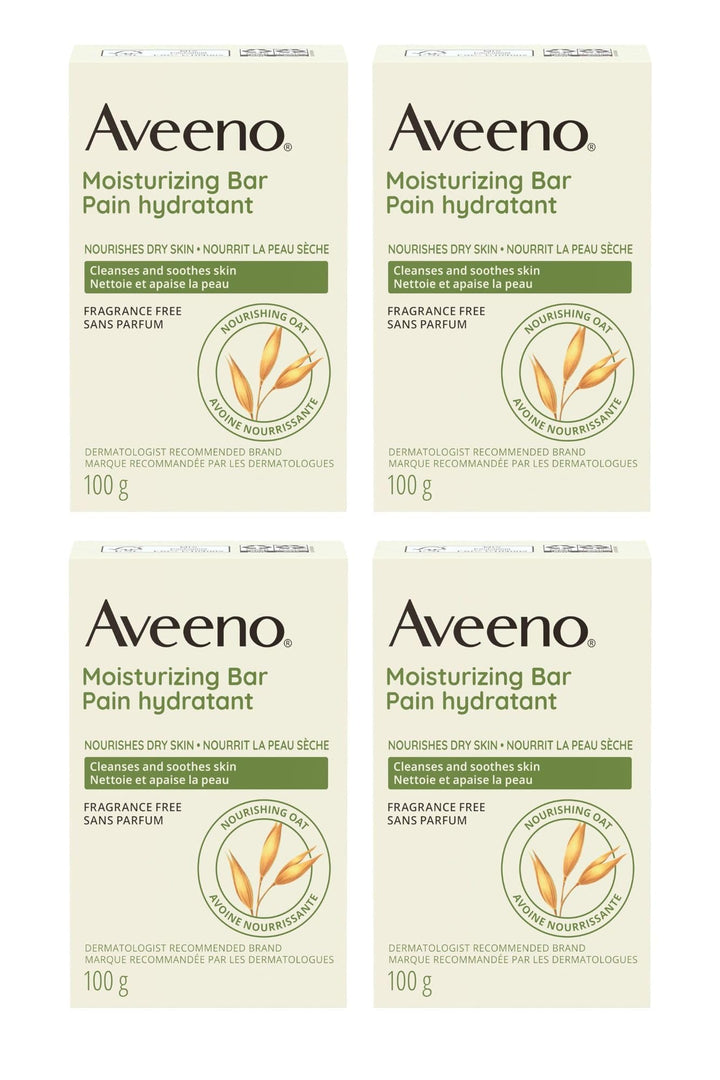 Aveeno front packaging showing gentle moisturizing bar and benefits
