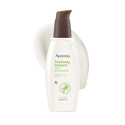 Aveeno front packaging showing SPF 30 and radiance benefits