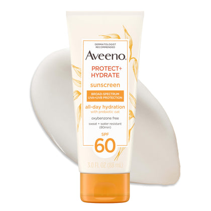 Aveeno front packaging showing SPF 60 for portable protection