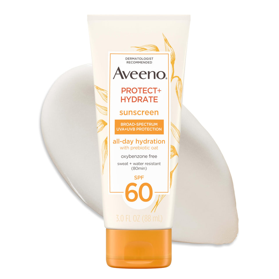 Aveeno front packaging showing SPF 60 for portable protection