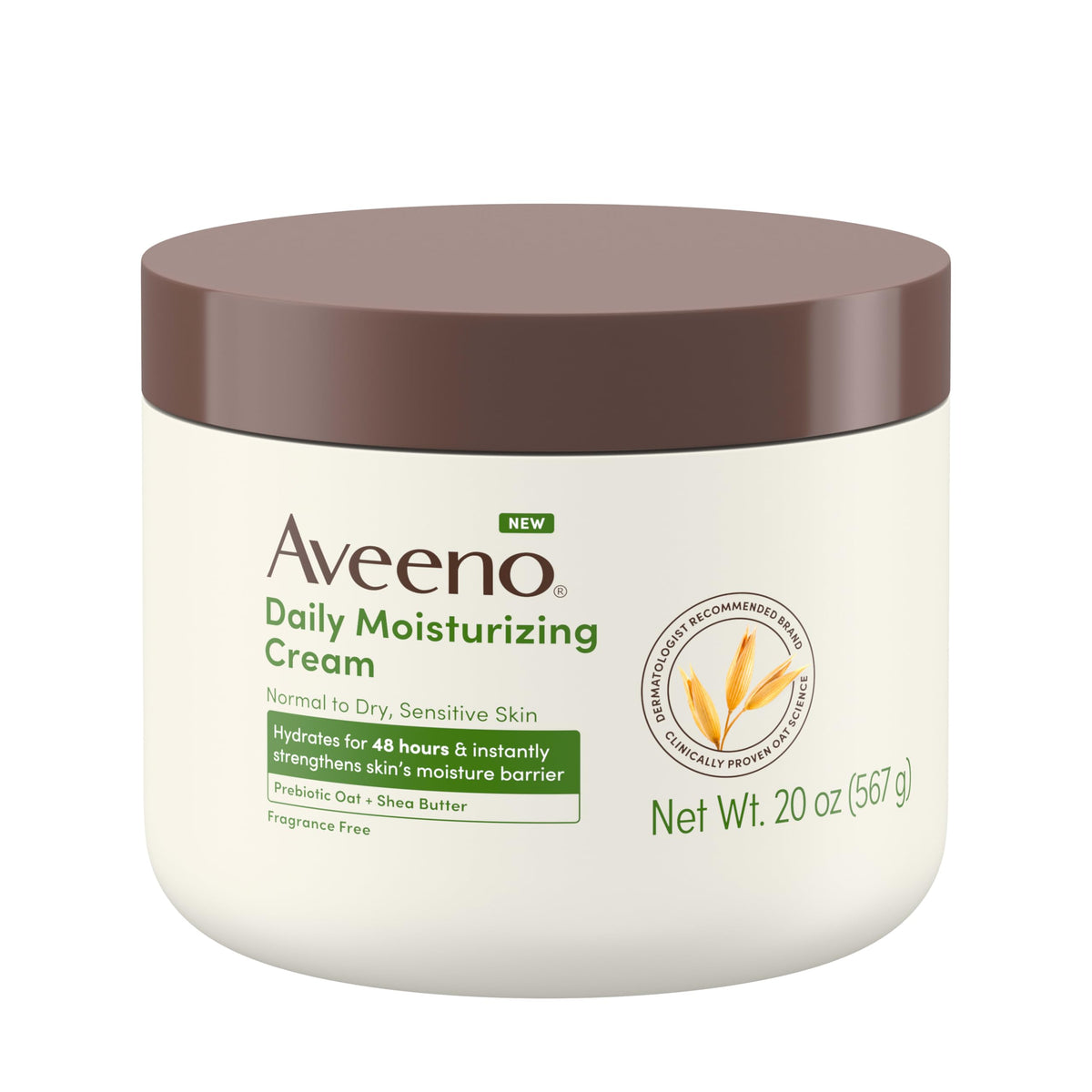 Aveeno front tub 20 oz showing packaging and product name for clear identification and value