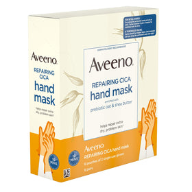Aveeno hand before and after using mask showing visible softness