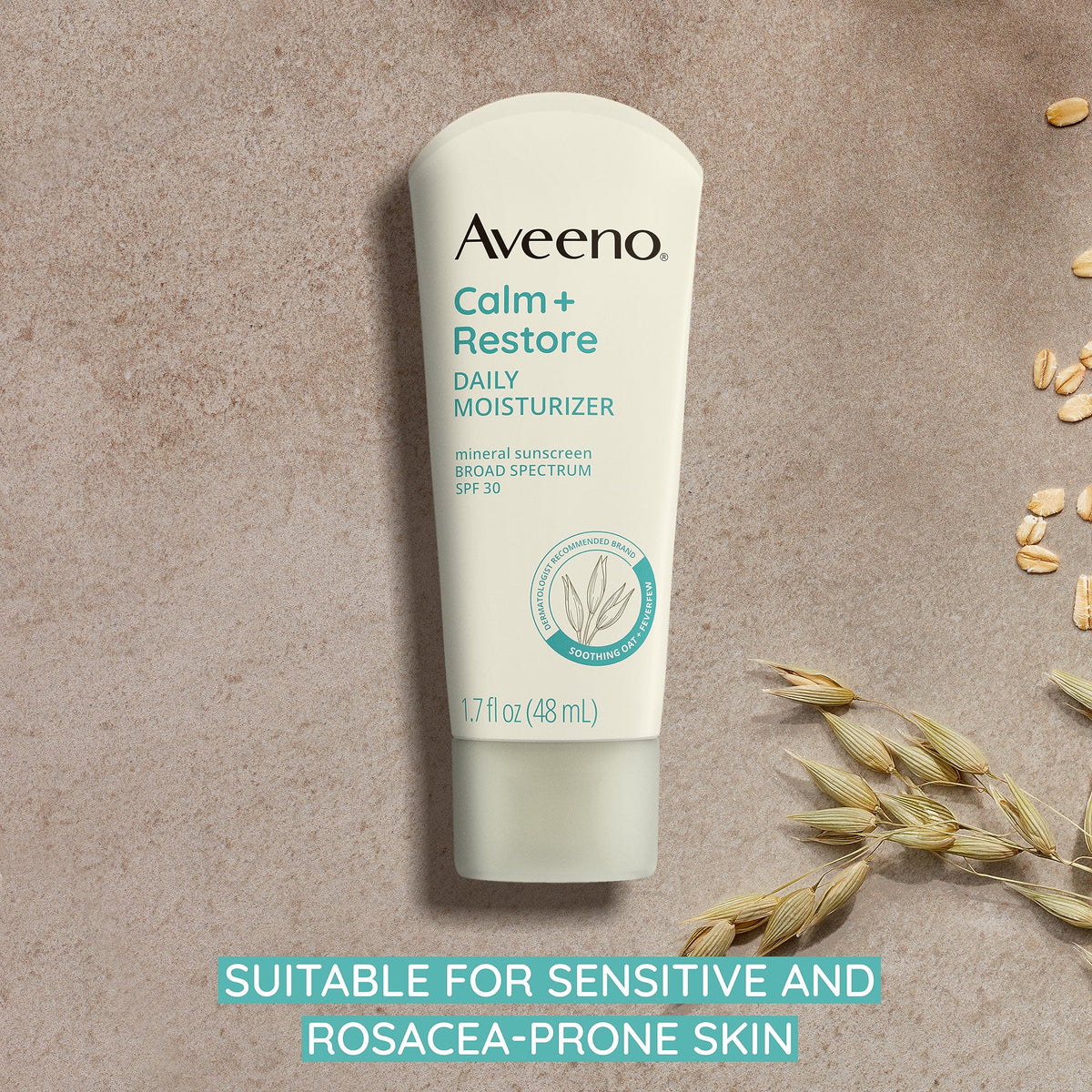 Aveeno travel-sized tube inside bag for on-the-go sun protection