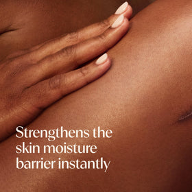 Aveeno oat and shea butter ingredients display highlighting soothing hydration