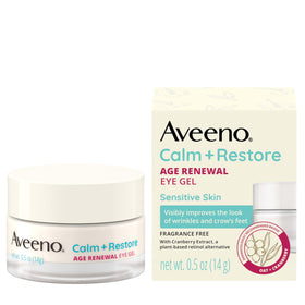 Aveeno jar front label showing product name and benefits