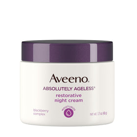 Aveeno open jar texture close-up showing creamy non-greasy finish