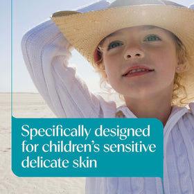 Aveeno kids sunscreen being applied on a child’s arm for quick protection