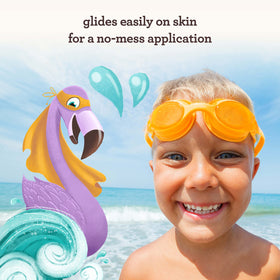 Parent applying Aveeno kids stick to child’s arm for mess-free coverage