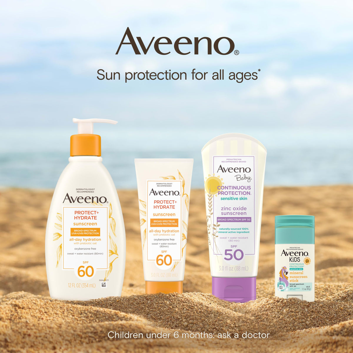 Aveeno kids sunscreen in travel bag ready for outdoor family activities