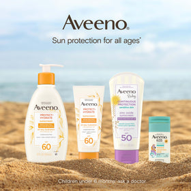 Aveeno kids sunscreen in travel bag ready for outdoor family activities