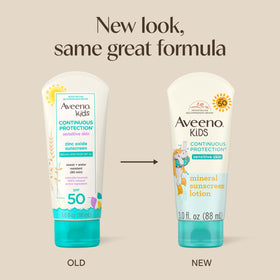 Aveeno kids tube with cap open for easy dispensing and travel convenience
