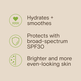 Aveeno product label close-up showing SPF 30 and formula claims