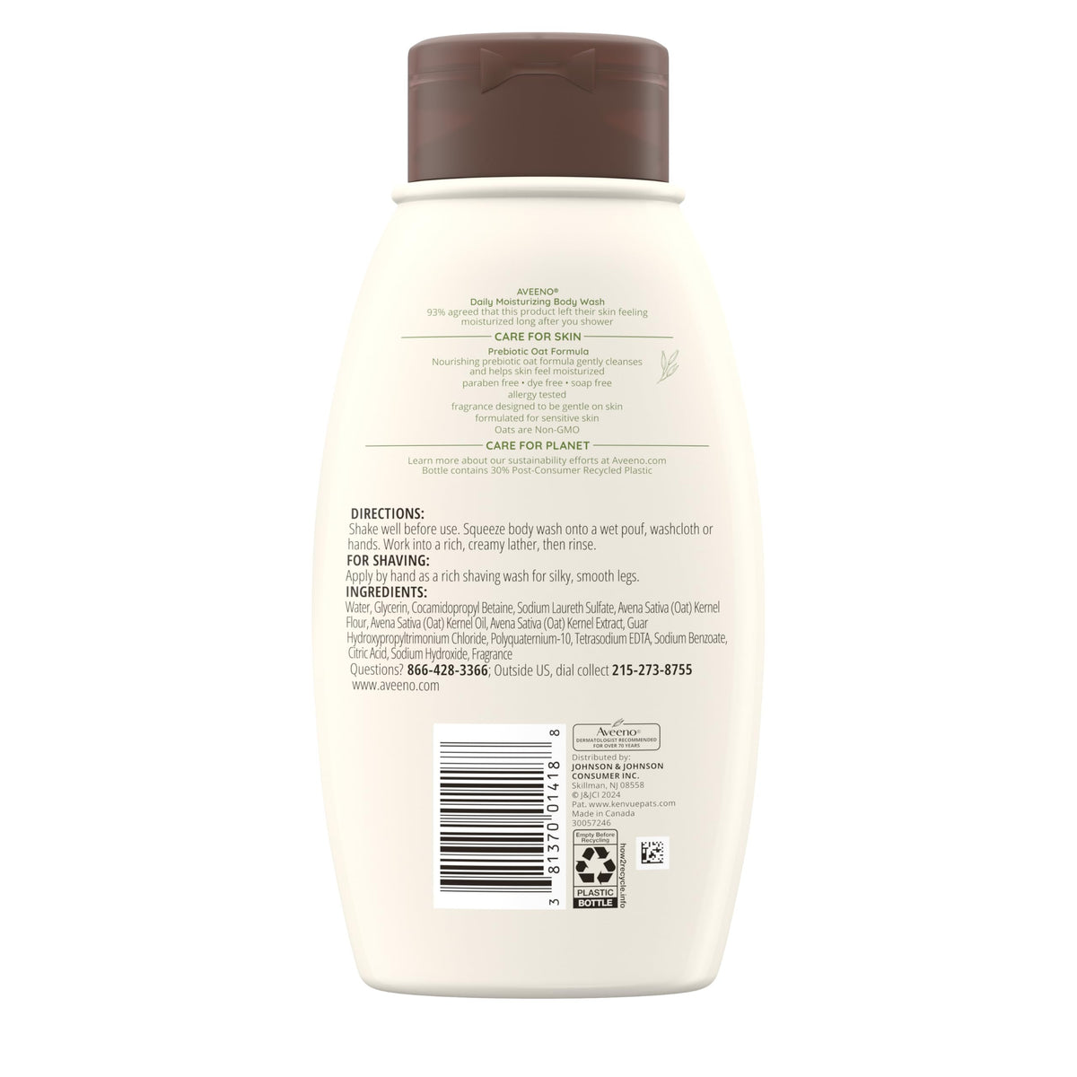 Aveeno bottles on bathroom shelf conveying daily routine ease