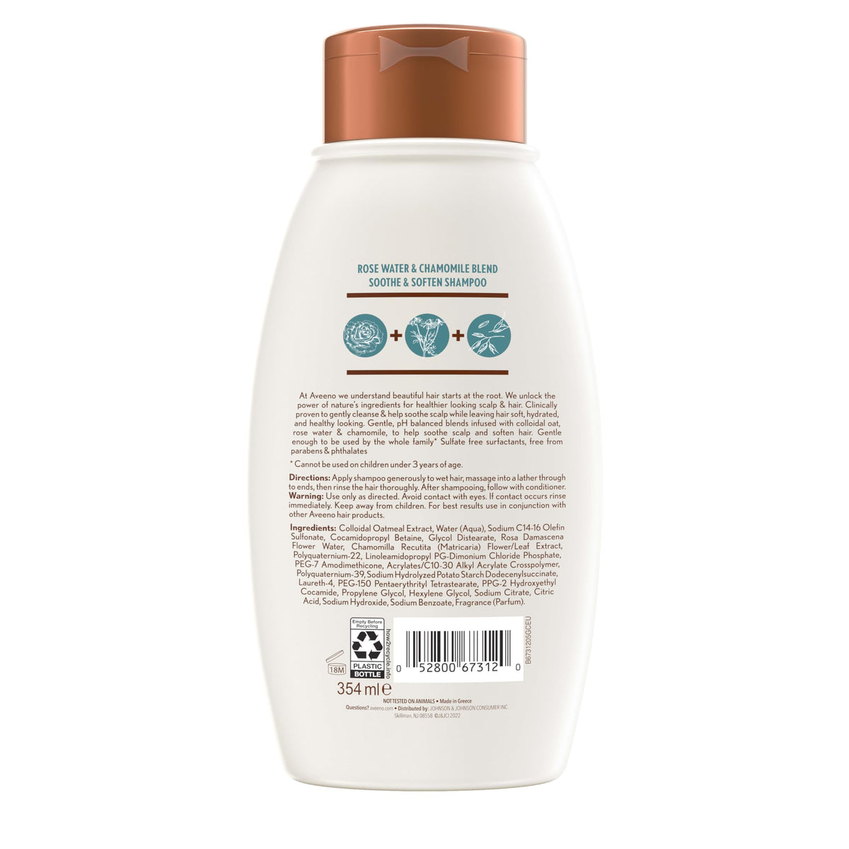 Aveeno soft hair after use demonstrating hydrated, bouncy results