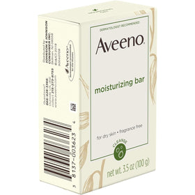 Aveeno bar in travel kit demonstrating compact, leak-free convenience