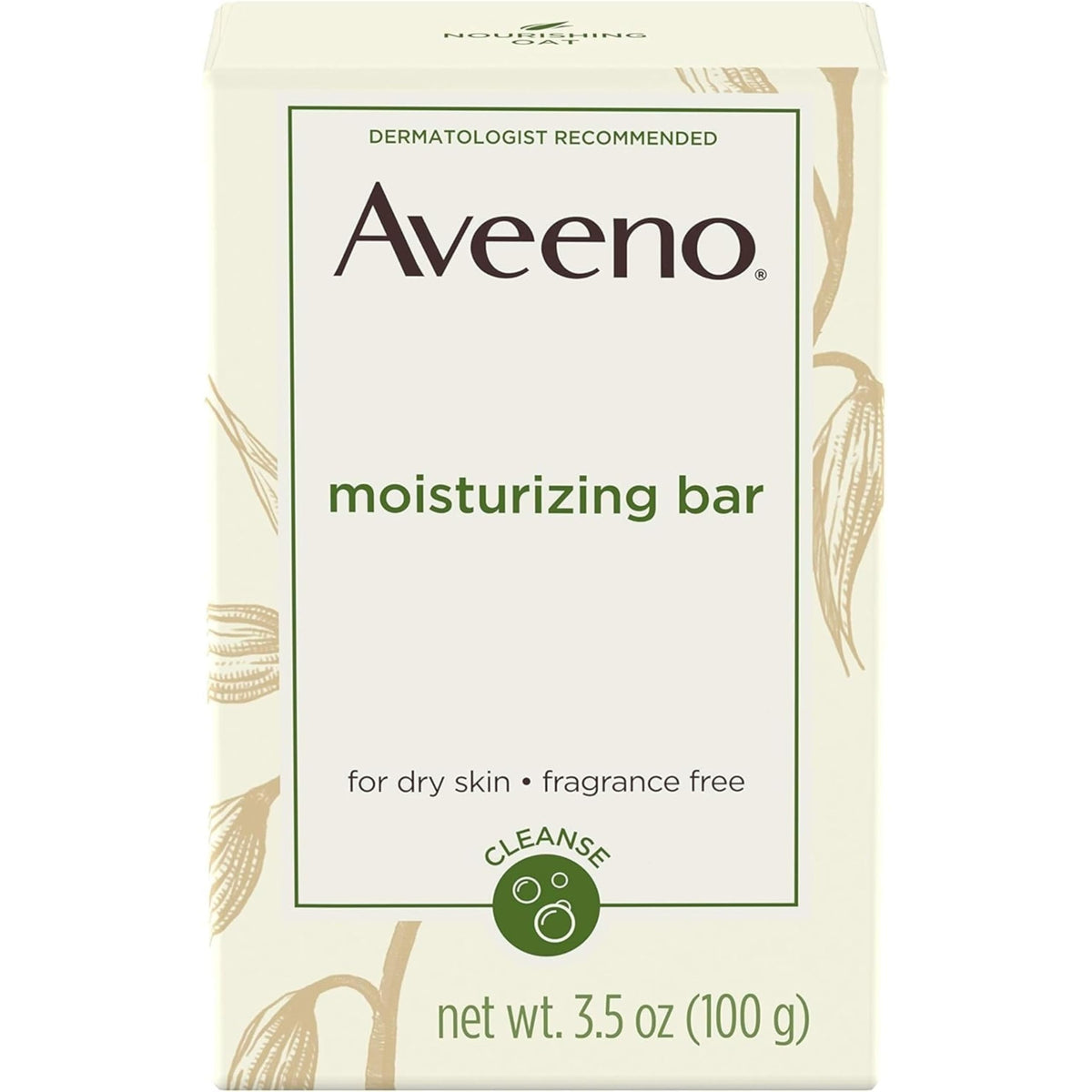 Aveeno bar beside ruler showing 3.5-ounce size for accurate scale