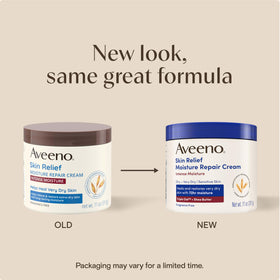 Aveeno close-up of cream texture revealing rich, non-greasy formula that absorbs quickly