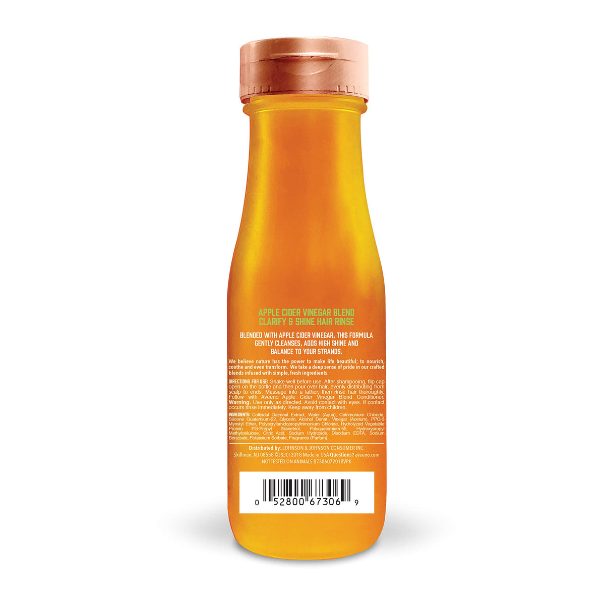Aveeno pour close-up showing rinse texture and easy application for balanced shine