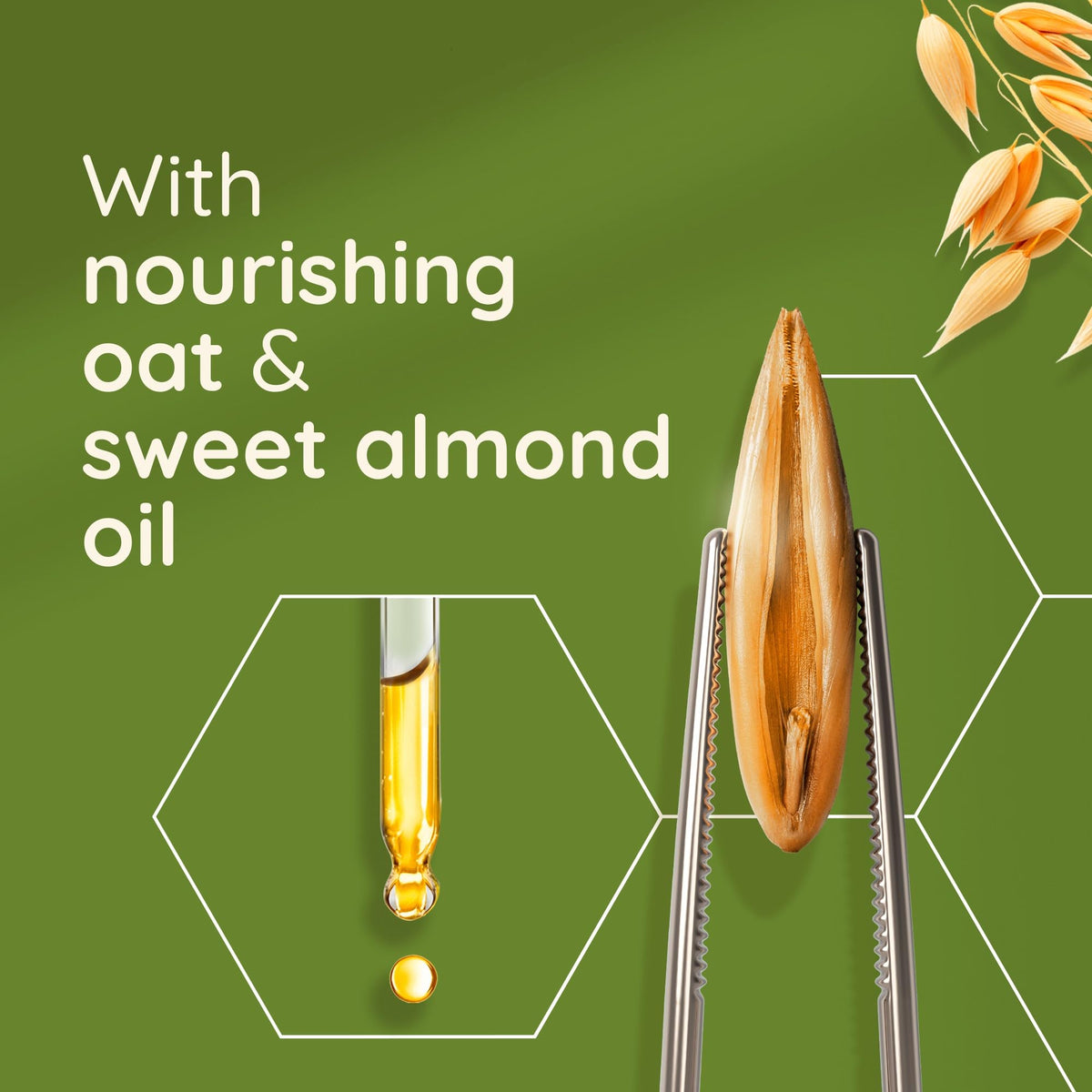 Aveeno texture close-up pouring to display creamy oil absorption benefit