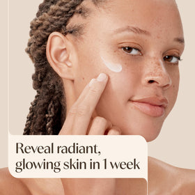 Aveeno texture close-up dispensed on hand highlighting quick absorption benefit